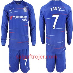 Chelsea Fodboldtrøjer Kante 7 Børn Hjemmebanesæt 2018/19 Langærmet